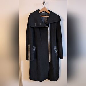Mackage Black Wool Coat - Great Condition But Missing Belt - Size L, Fits Med